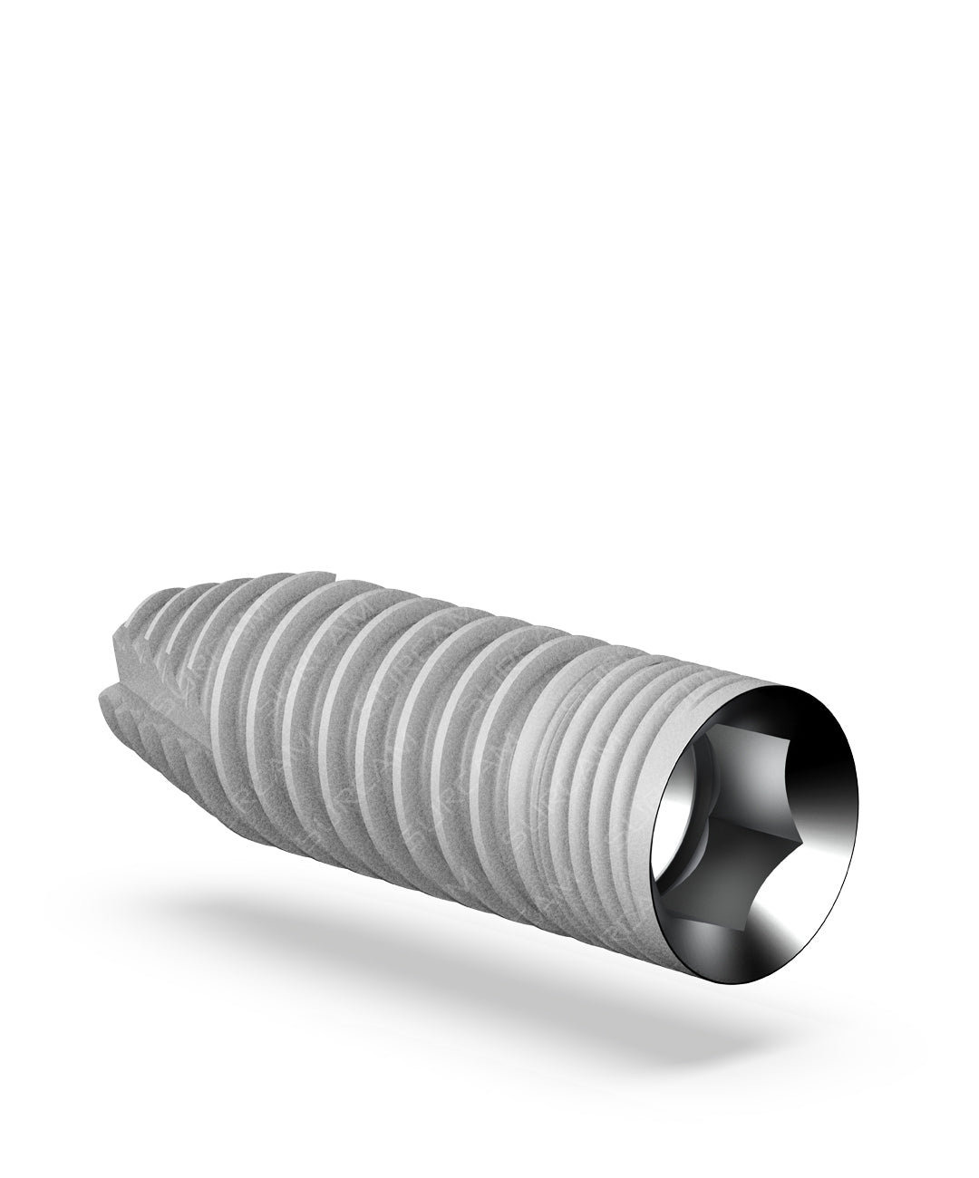 C-Type dental implant, parallel-wall dual-thread with crestal micro-threads, IH 2.43