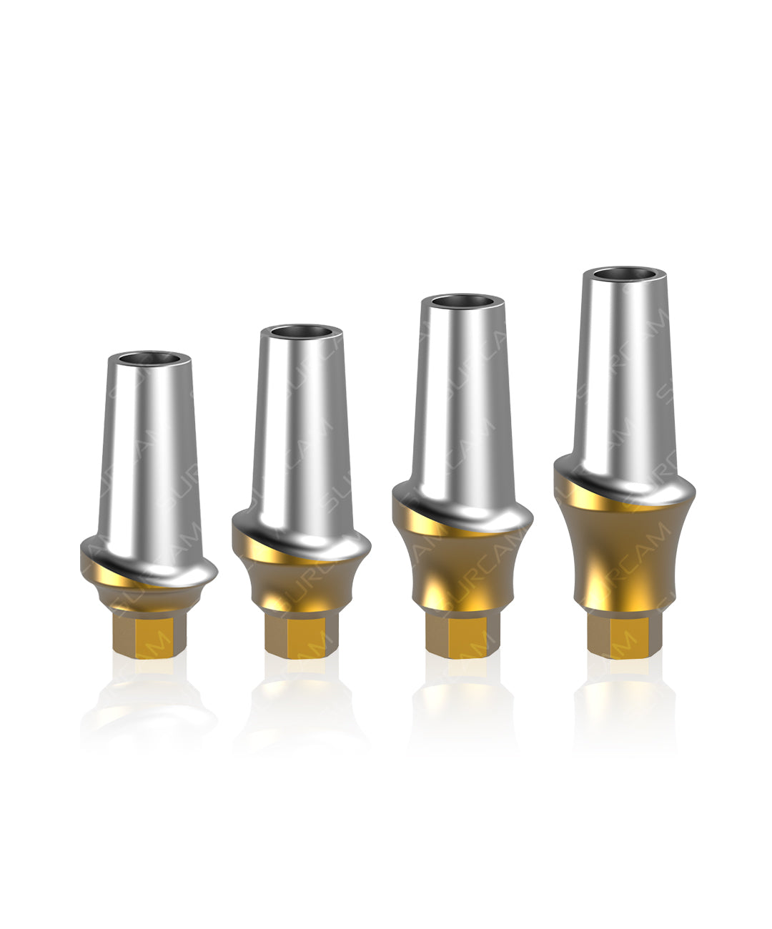 Grade 5 titanium straight concave abutment GH 1–4 mm with screw