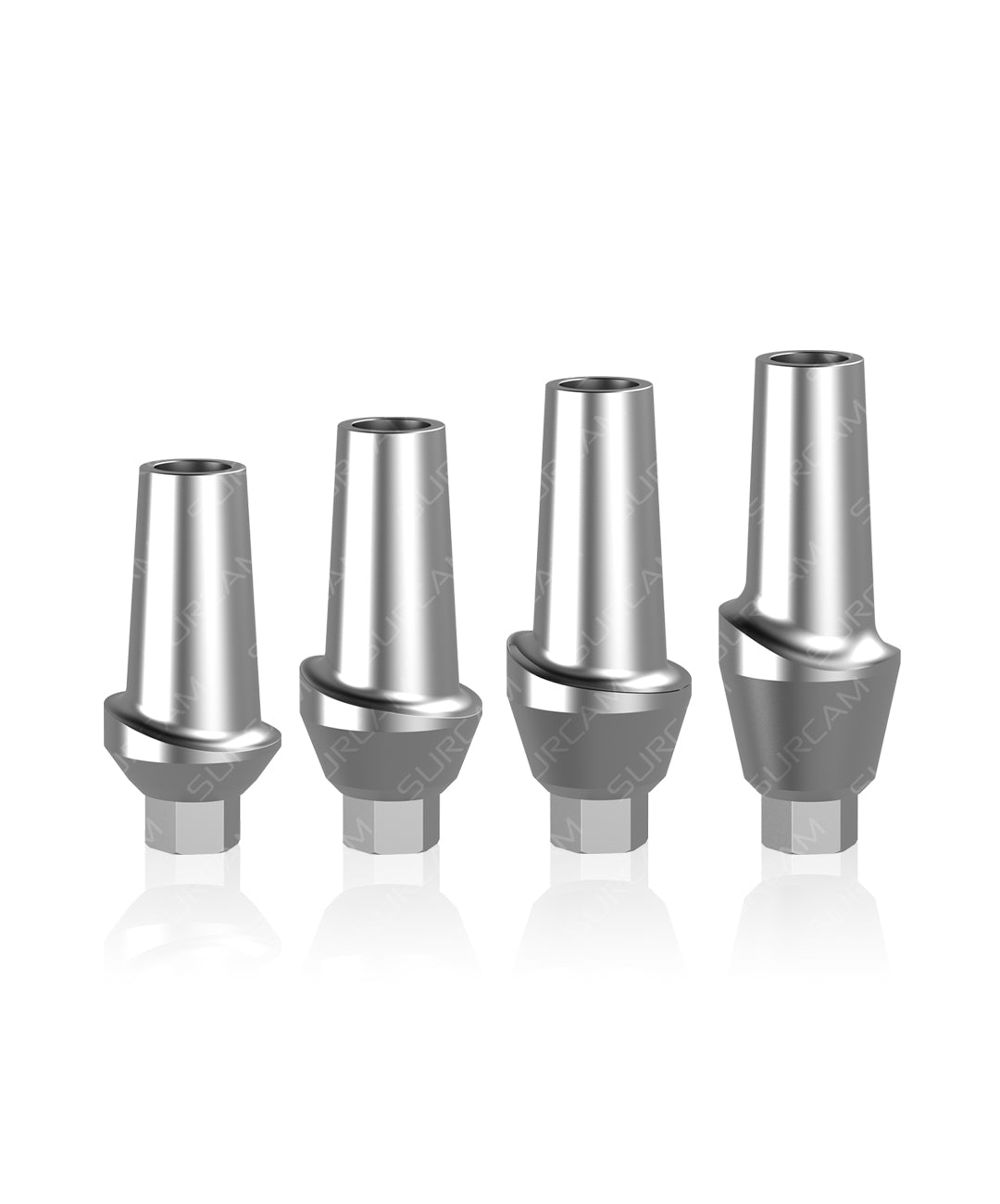 Grade 5 titanium straight abutment GH 1–4 mm for cement-retained crown