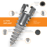 a-type dental implant internal hex 2.43 conical core sla features