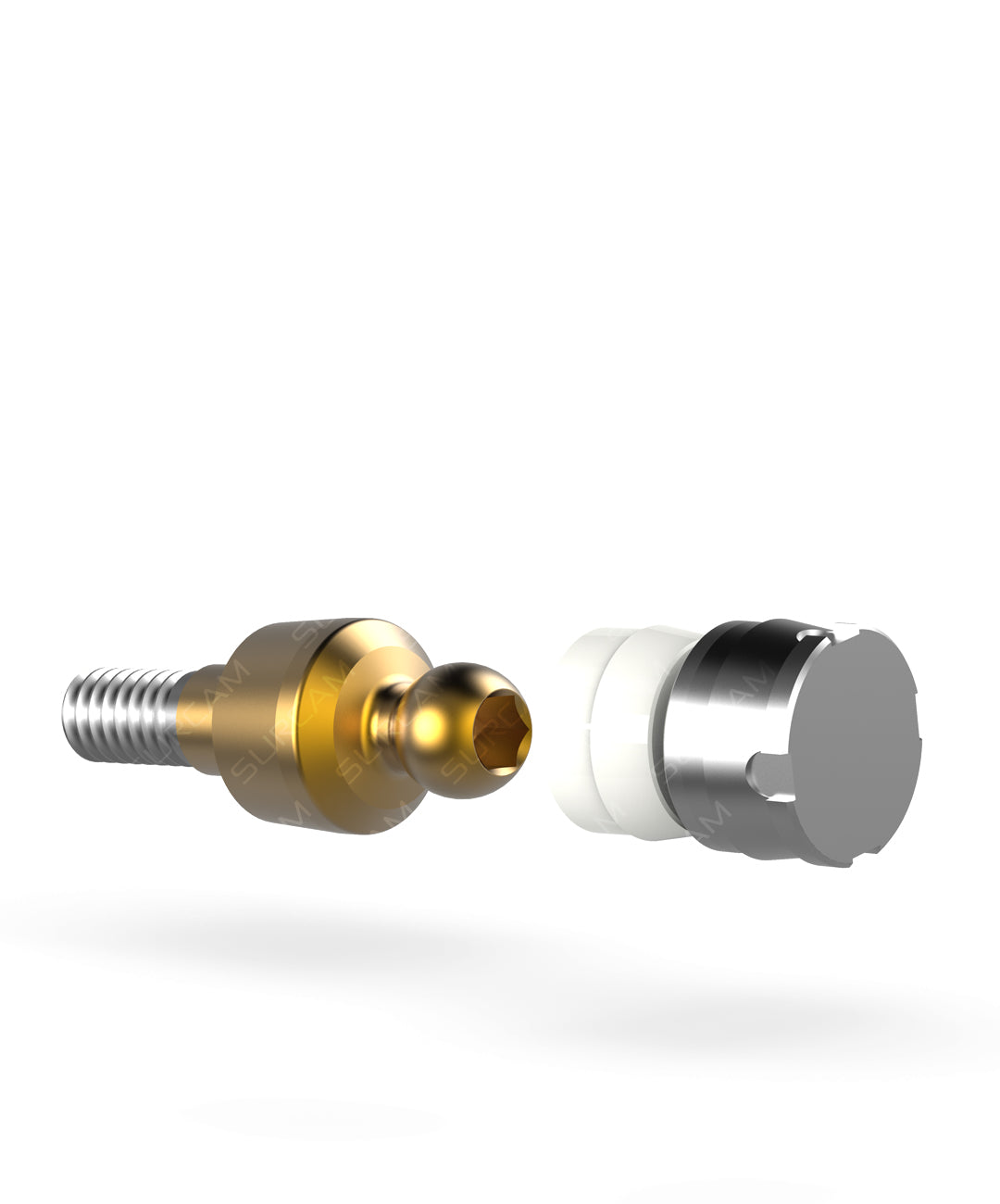 titanium ball attachment for removable prosthesis