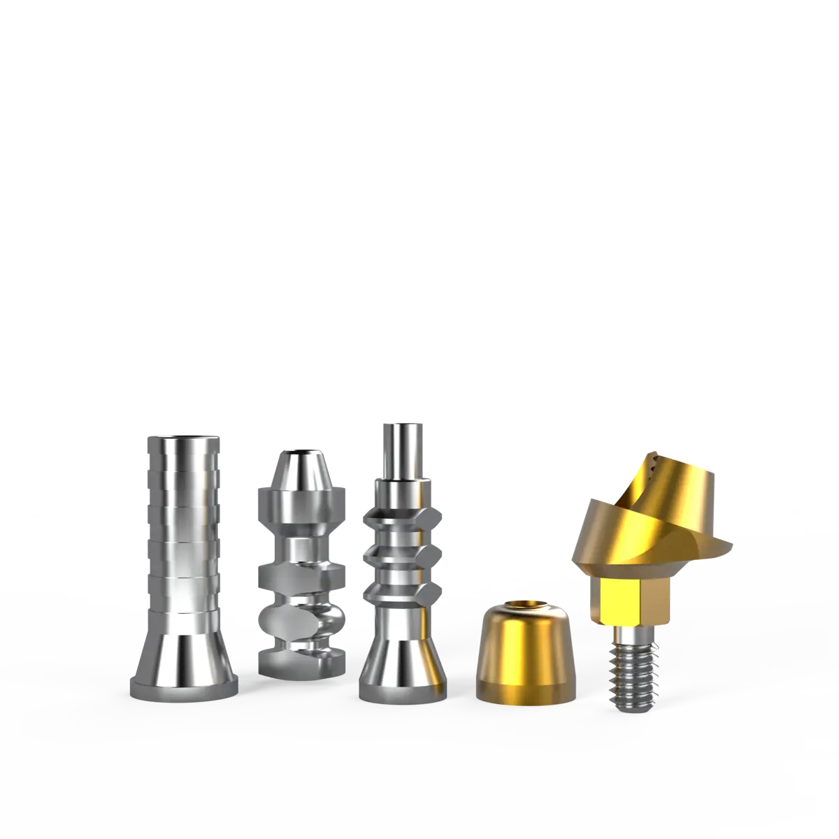 Surcam multi-unit digital workflow trial kit with angular multi-unit abutment, scan body, digital analog, Ti-base, and healing cap