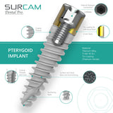 pterygoid dental implant 4 mm tin neck internal hex 2.43 features